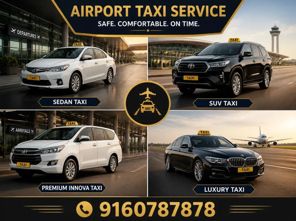  Taxi dropping passengers at airport terminal entrance for flight