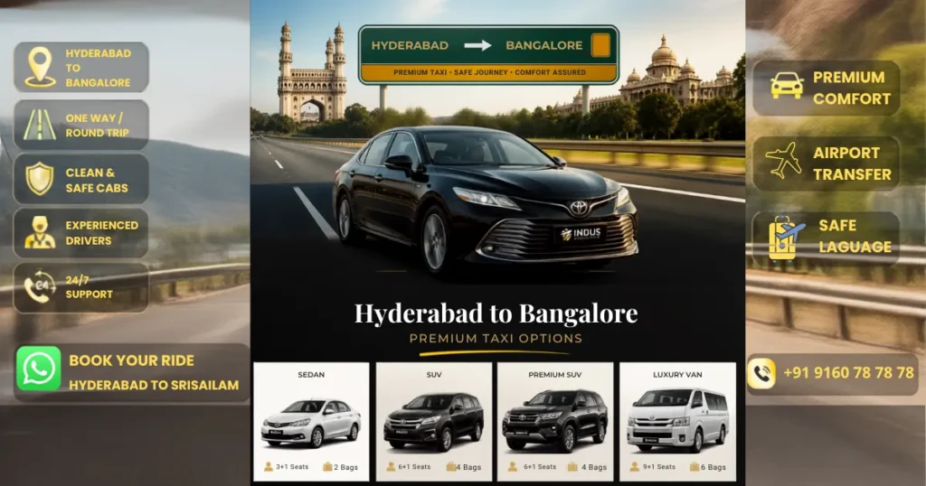 Hyderabad to Bangalore taxi on highway for long-distance travel