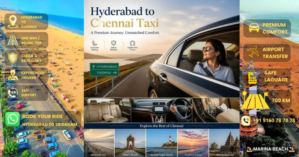 Hyderabad to Chennai taxi on a long-distance highway route