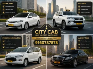 Professional travelling in city taxi to office with laptop and bag