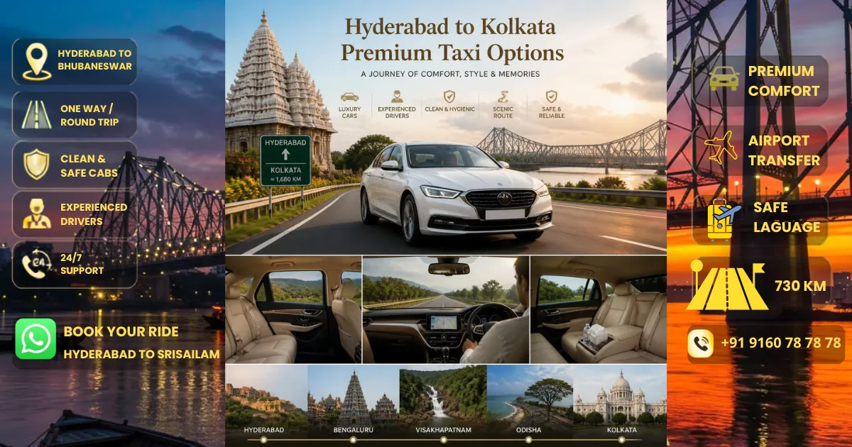 Hyderabad to Kolkata Cab