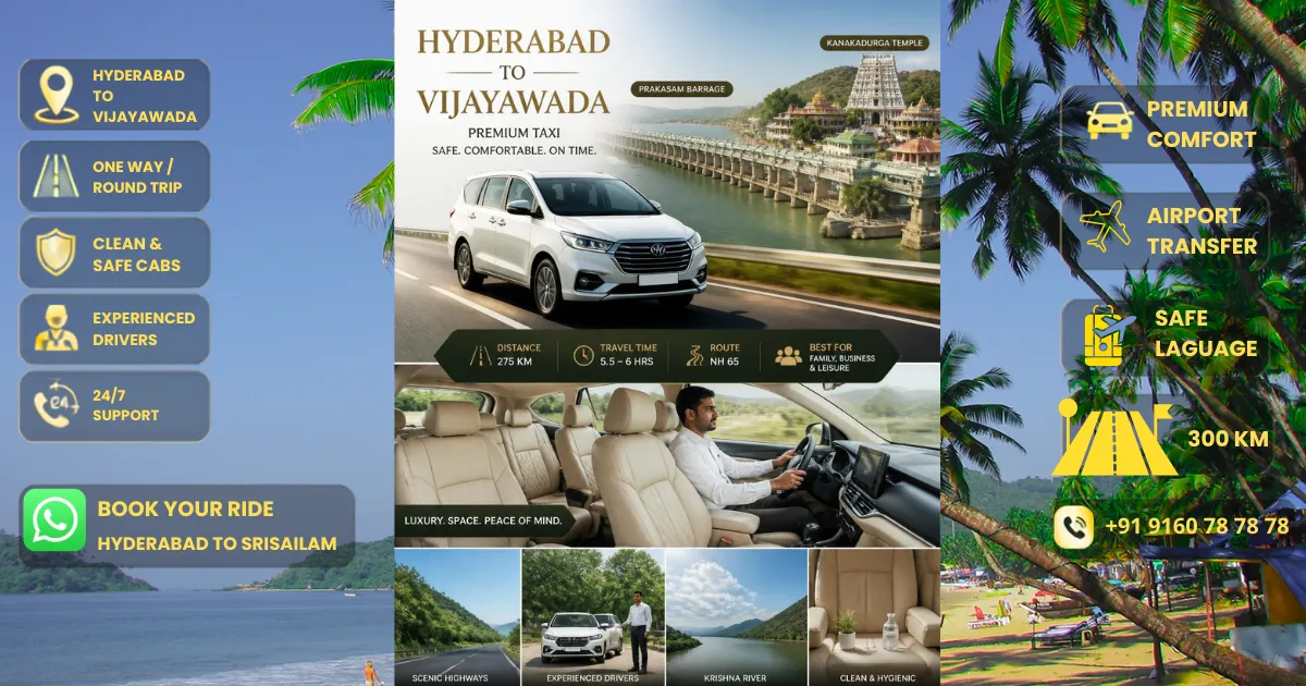 Hyderabad to Vijayawada Taxi