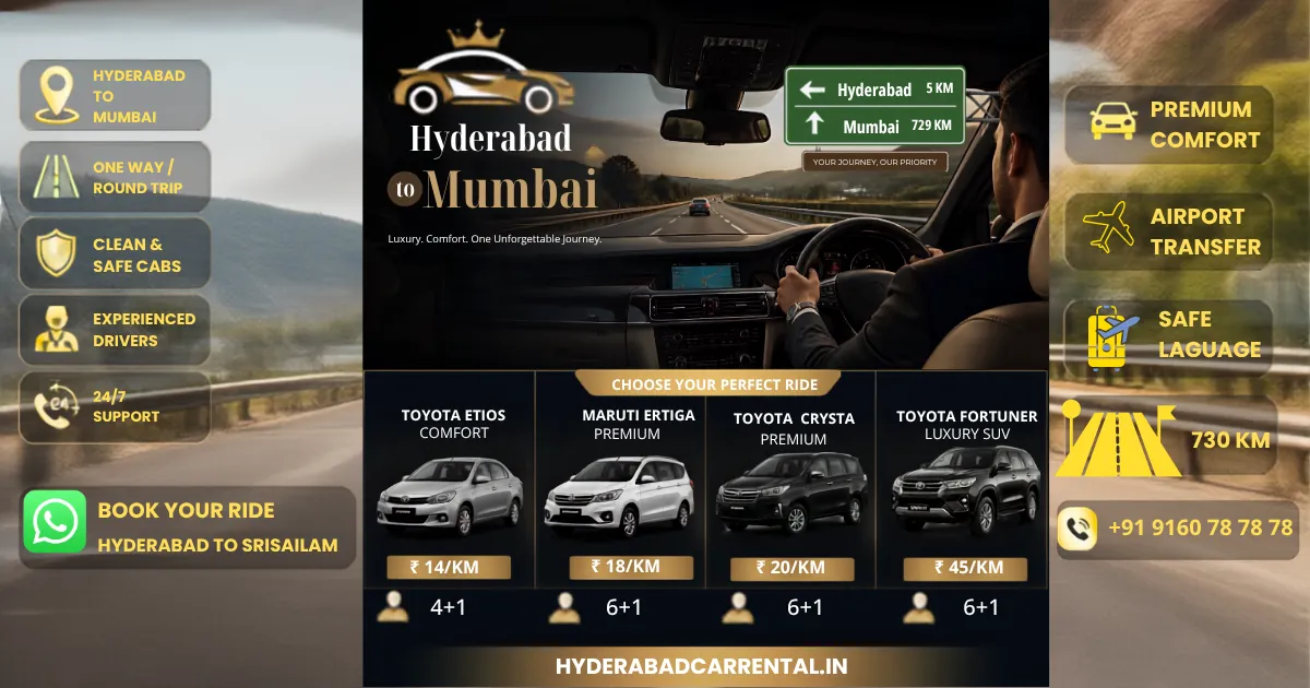 Hyderabad to Mumbai Cab