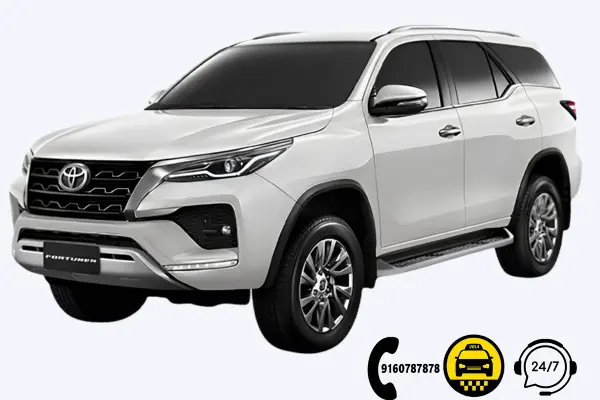 Fortuner SUV for luxury Hyderabad car rental and outstation cab service.