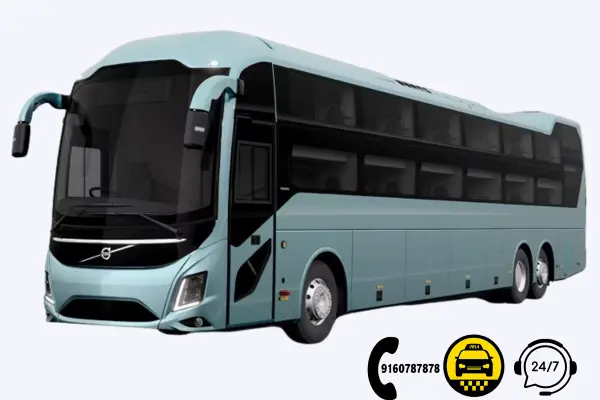 Volvo bus for large group Hyderabad car rental and outstation cabs.