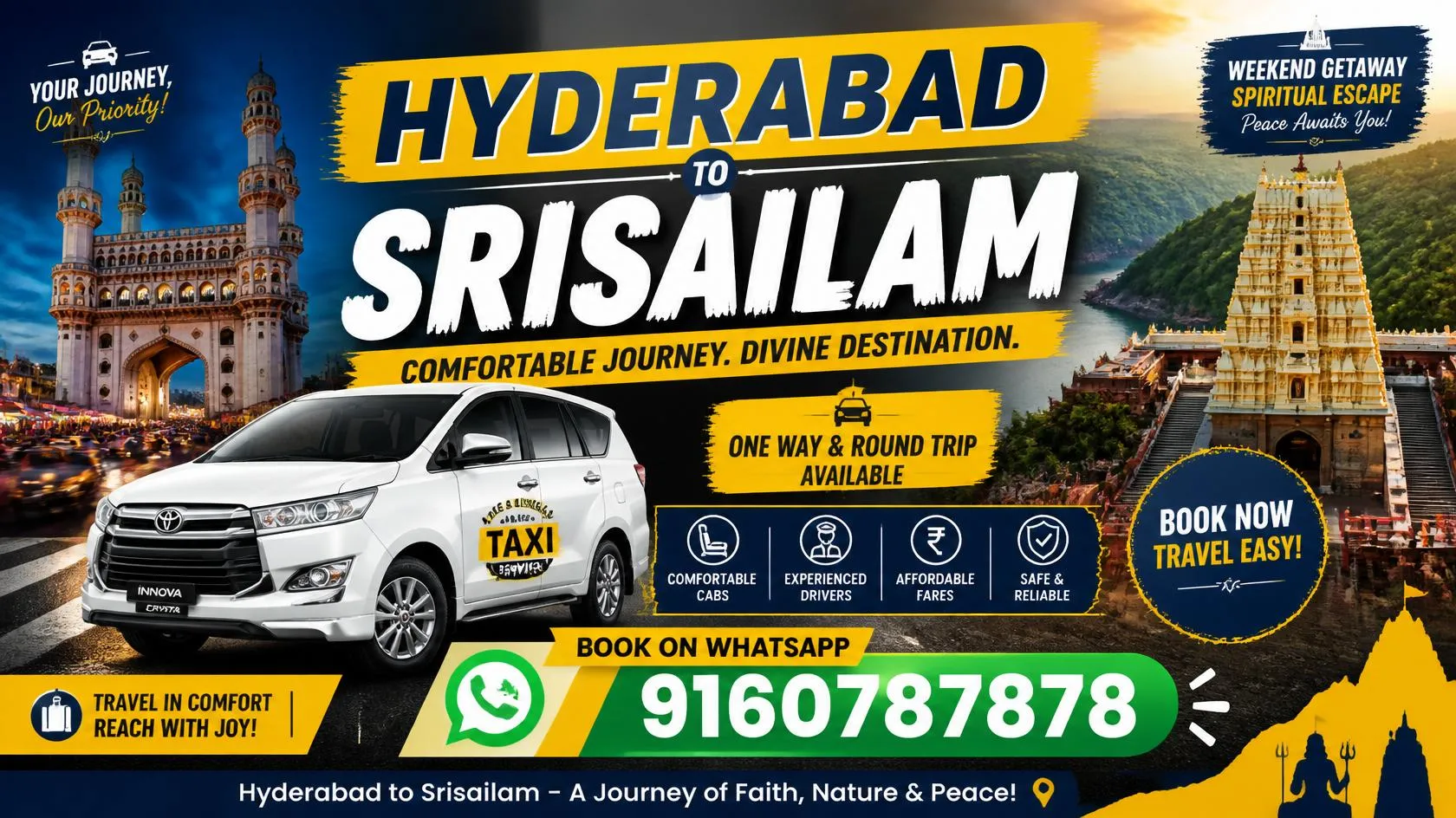 Cab Fare from HYD to Srisailam